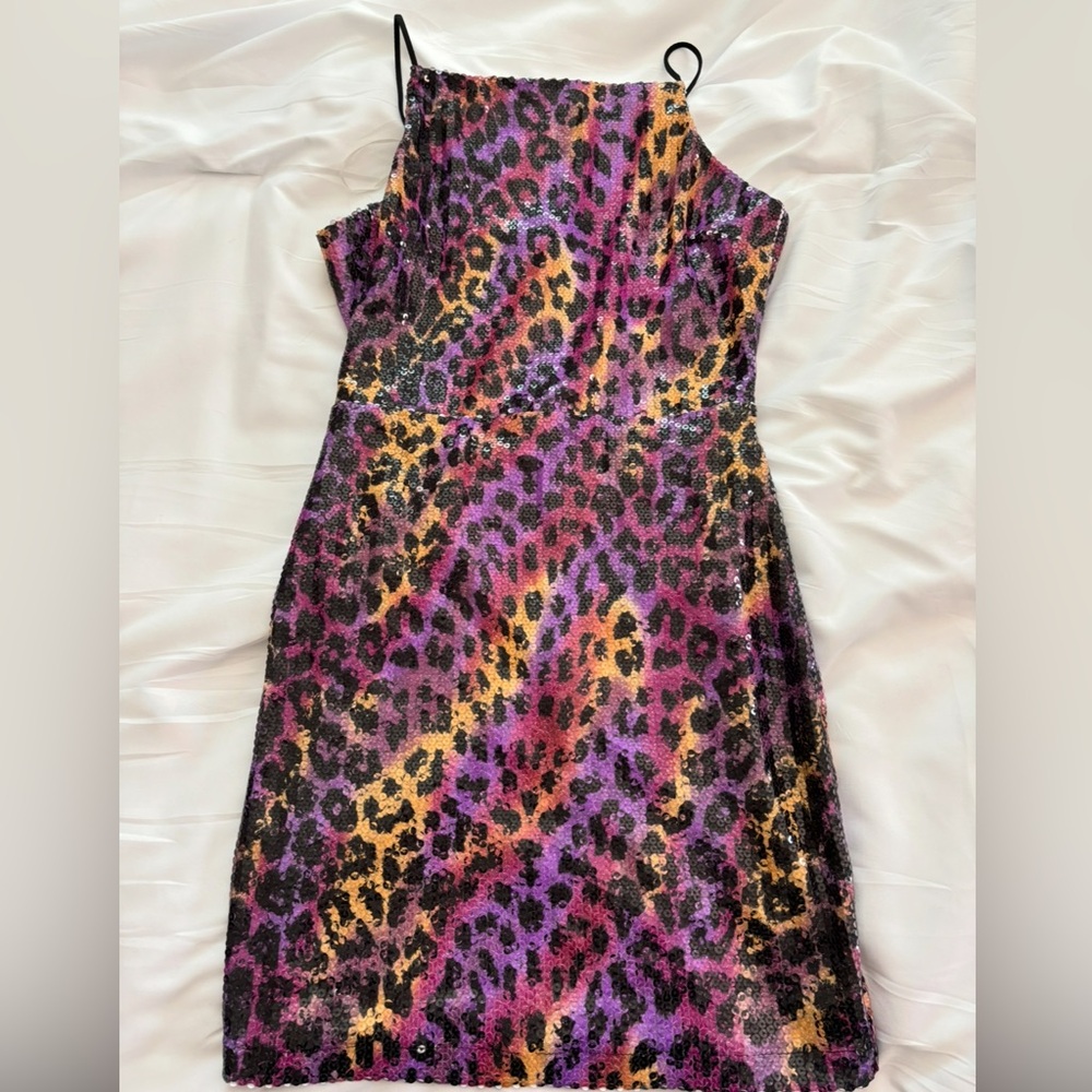 Superdown Leopard Print Dress with Vibrant Colors